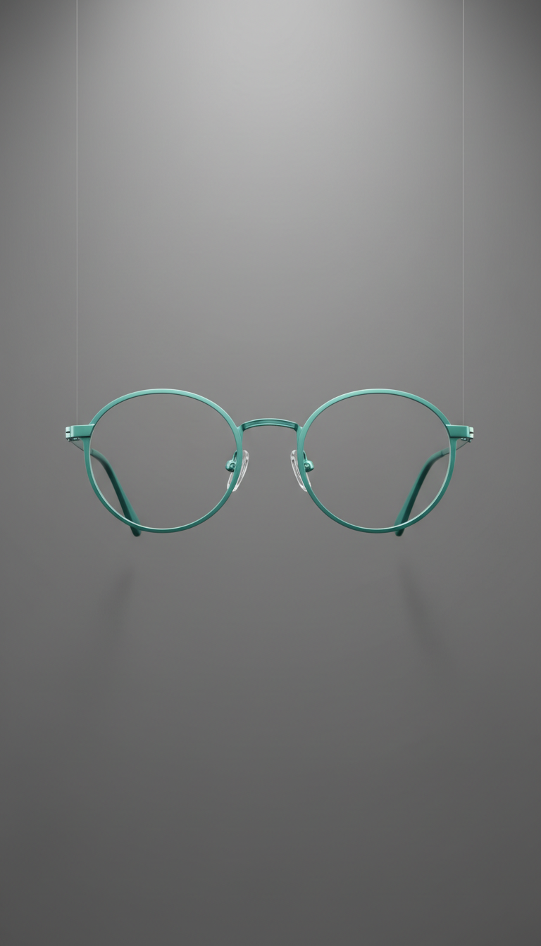 Mint Teal titanium round frame